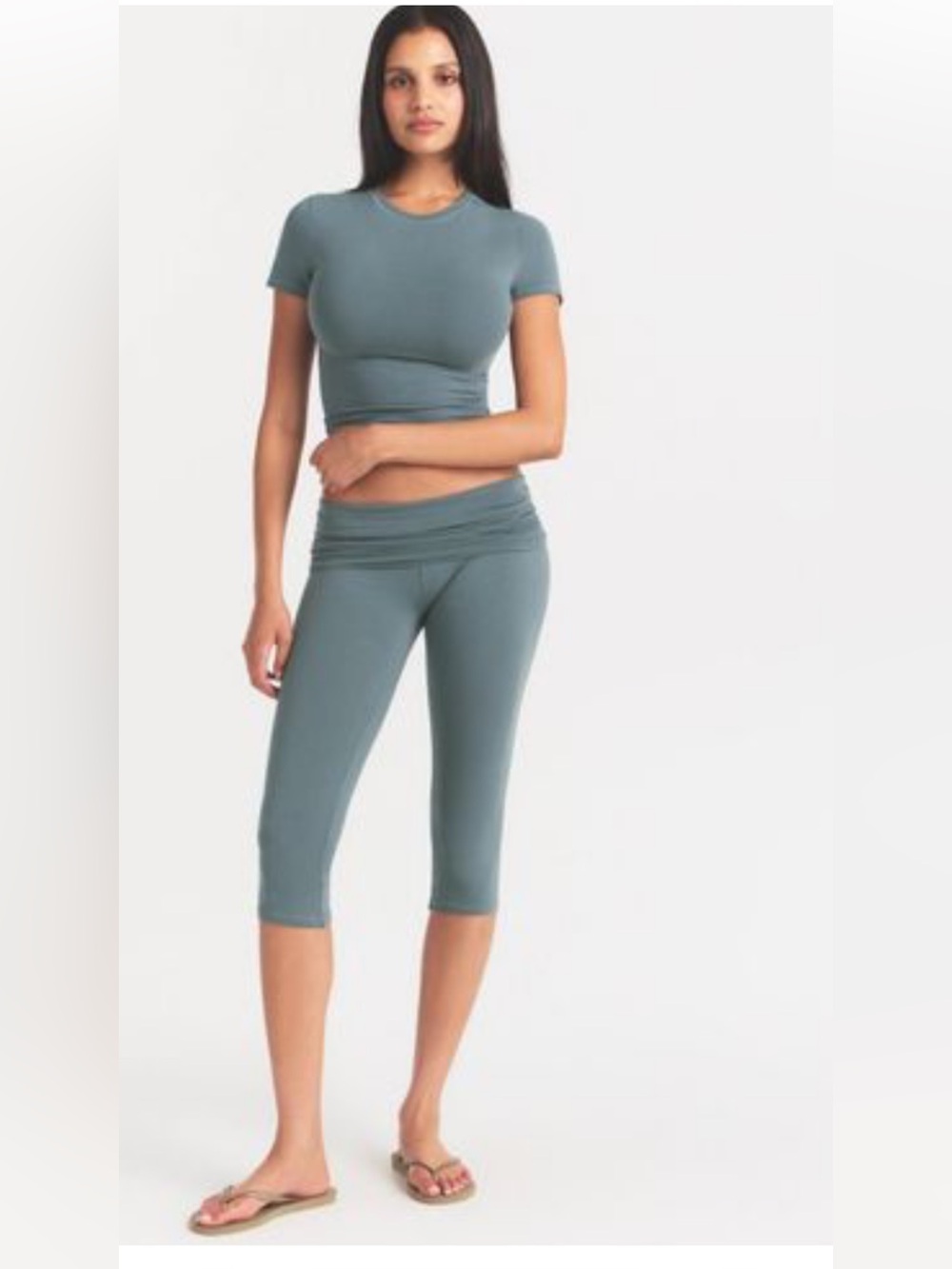 SKIMS NWT Cotton Jersey Foldover Capri - Kyanite